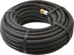 Alliance Hose & Rubber - 1/4" ID x 1/2" OD 50' Long Multipurpose Air Hose - MNPT x FNPT(Swivel) Ends, 200 Working psi, -40 to 190°F, 1/4" Fitting, Black - Americas Tooling