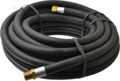 Alliance Hose & Rubber - 1/2" ID x 27/32" OD 50' Long Multipurpose Air Hose - MNPT x FNPT(Swivel) Ends, 300 Working psi, -40 to 190°F, 1/2" Fitting, Black - Americas Tooling