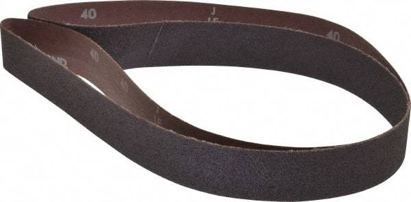 Norton - 1-1/2" Wide x 60" OAL, 40 Grit, Aluminum Oxide Abrasive Belt - Aluminum Oxide, Coarse, Coated, X Weighted Cloth Backing, Series R228 - Americas Tooling