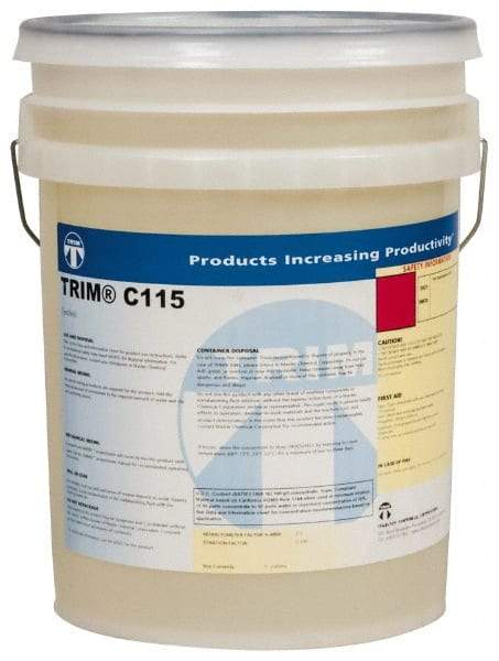 Master Fluid Solutions - Trim C115, 5 Gal Pail Grinding Fluid - Synthetic, For Machining - Americas Tooling