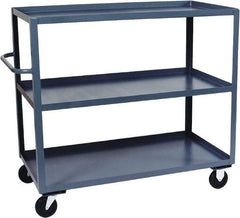 Jamco - 3,000 Lb Capacity, 3 Shelf, Steel Stock Truck - 24" Long x 60" Wide x 48" High, 6" Diam Phenolic Wheels - Americas Tooling