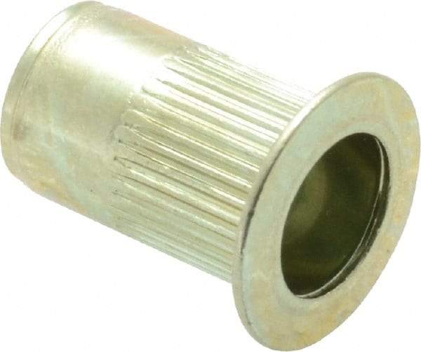 RivetKing - #10-24, 0.02 to 0.13" Grip, Steel Standard Rivet Nut - Zinc Yellow Dichromate Finish, Countersunk Head - Americas Tooling