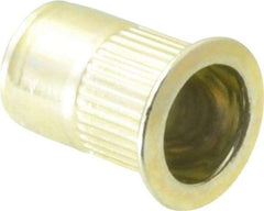 RivetKing - 1/4-20, 0.027 to 0.165" Grip, Steel Standard Rivet Nut - Zinc Yellow Dichromate Finish, Countersunk Head - Americas Tooling