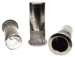 RivetKing - #6-32, 0.08 to 0.13" Grip, 17/64" Drill, Steel Closed End Knurled Rivet Nut - Zinc Yellow Dichromate Finish, Countersunk Head - Americas Tooling