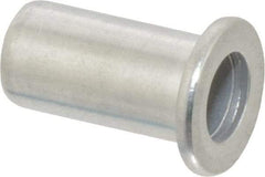 RivetKing - 1/4-20, 0.02 to 0.08" Grip, Aluminum Standard Rivet Nut - Uncoated, Drill Size Letter Q, Round Head - Americas Tooling