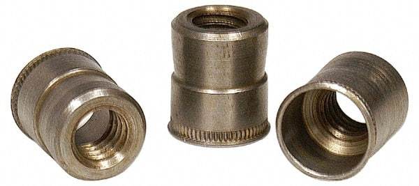 RivetKing - #6-32 UNC, Zinc-Plated, Steel Knurled Rivet Nut Inserts - 0.234" to 0.239" Grip, 7/32" Drill Size - Americas Tooling