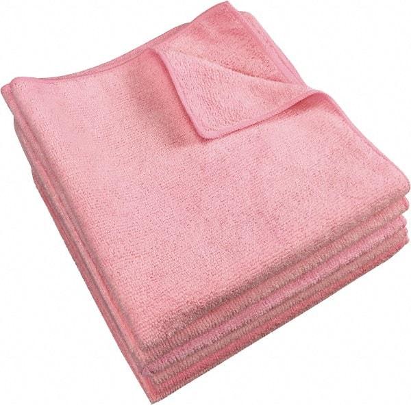 PRO-SOURCE - Dry Microfiber Wipes - Packet, 16" x 16" Sheet Size, Pink - Americas Tooling