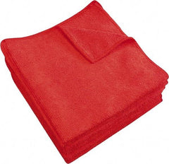 PRO-SOURCE - Dry Microfiber Wipes - Packet, 16" x 16" Sheet Size, Red - Americas Tooling