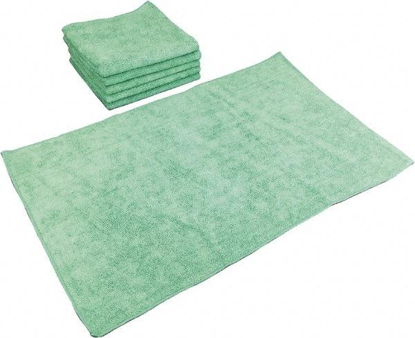 PRO-SOURCE - Reusable Microfiber Wipes - Packet, 16" x 27" Sheet Size, Green - Americas Tooling