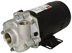 Pentair - ODP Motor, 115/208-230 Volt, 1 Phase, 1/2 HP, Stainless Steel Straight Pump - 1 Inch Inlet, 1-1/4 Inch Outlet, 42 Max Head psi, Stainless Steel Impeller, Viton Seal, 42 Ft. Shut Off - Americas Tooling