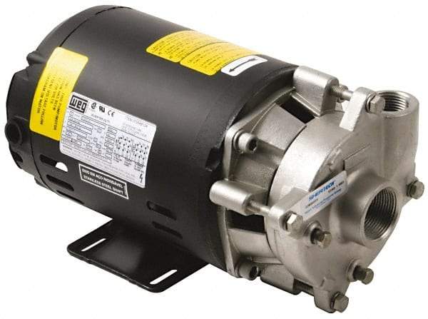 Pentair - ODP Motor, 208-230/460 Volt, 3 Phase, 1/2 HP, Stainless Steel Straight Pump - 1-1/4 Inch Inlet, 1 Inch Outlet, 42 Max Head psi, Stainless Steel Impeller, Viton Seal, 42 Ft. Shut Off - Americas Tooling