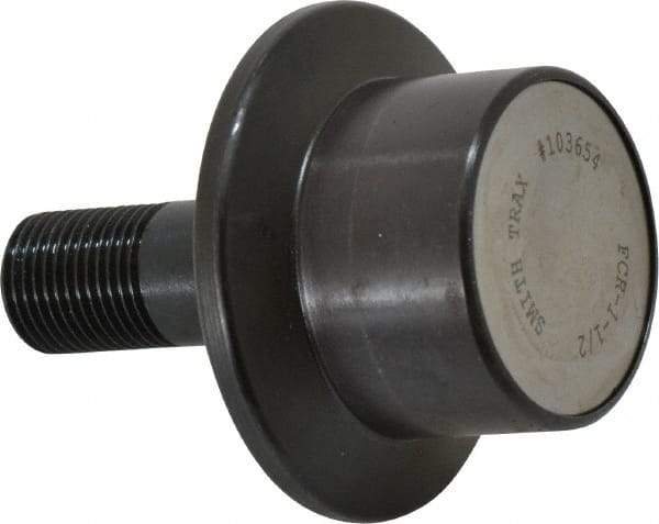 Accurate Bushing - 1-1/2" Roller Diam x 1-3/16" Width, 5/8" Stud Diam x 1-1/2" Length, Flanged Load Roller - Steel, 3/4" Thread Length, 5/8-18 Thread, 2,520 Lb Dynamic Cap, 1,370 Lb Static Cap - Americas Tooling