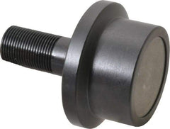 Accurate Bushing - 2-1/2" Roller Diam x 1-11/16" Width, 1" Stud Diam x 2-1/4" Length, Flanged Load Roller - Steel, 1-1/2" Thread Length, 1-14 Thread, 5,120 Lb Dynamic Cap, 3,120 Lb Static Cap - Americas Tooling