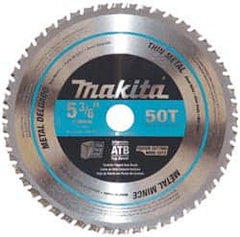 Makita - 5-3/8" Diam, 5/8" Arbor Hole Diam, 50 Tooth Wet & Dry Cut Saw Blade - Carbide-Tipped, General Purpose Action, Standard Round Arbor - Americas Tooling