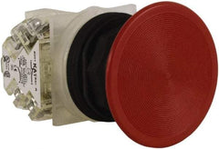 Schneider Electric - 30mm Mount Hole, Extended Straight, Pushbutton Switch with Contact Block - Red Pushbutton, Momentary (MO) - Americas Tooling