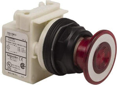 Schneider Electric - 30mm Mount Hole, Extended Straight, Pushbutton Switch Only - Red Pushbutton, Maintained (MA) - Americas Tooling