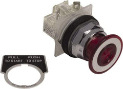 Schneider Electric - 30mm Mount Hole, Extended Mushroom Head, Pushbutton Switch Only - Round, Red Pushbutton, Nonilluminated, Maintained (MA), On-Off - Americas Tooling