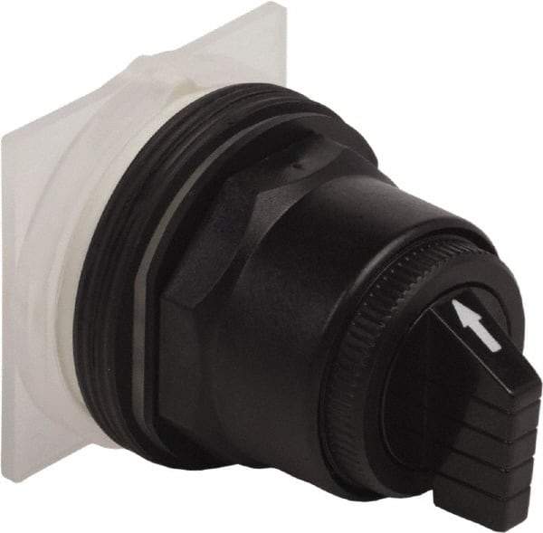 Schneider Electric - 1.18 Inch Mount Hole, 3 Position, Knob and Pushbutton Operated, Selector Switch Only - Black, Momentary (MO), without Contact Blocks, Anticorrosive, Weatherproof, Dust and Oil Resistant - Americas Tooling