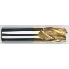 1/4" Dia. - 2-1/2 OAL - Chip Breaker-Solid CBD - TiCN-Single End Roughing End Mill - 4 FL - Americas Tooling