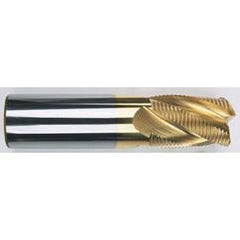 5/8" Dia. - 3-1/2 OAL - Chip Breaker-Solid CBD - TiN-Single End Roughing End Mill - 4 FL - Americas Tooling