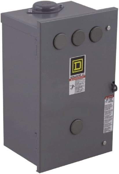 Square D - 3R NEMA Rated, 4 Pole, Electrically Held Lighting Contactor - 20 A (Tungsten), 30 A (Fluorescent), 110 VAC at 50 Hz, 120 VAC at 60 Hz, 4NO Contact Configuration - Americas Tooling