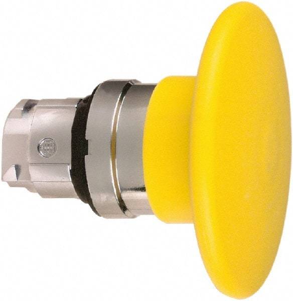 Schneider Electric - 22mm Mount Hole, Extended Mushroom Head, Pushbutton Switch Only - Round, Yellow Pushbutton, Nonilluminated, Momentary (MO) - Americas Tooling