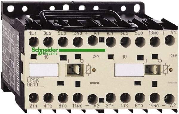 Schneider Electric - 3 Pole, 24 Coil VDC, 6 Amp at 440 VAC, Reversible IEC Contactor - BS 5424, CSA, IEC 60947, NF C 63-110, RoHS Compliant, UL Listed, VDE 0660 - Americas Tooling