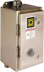 Square D - 110 Coil VAC at 50 Hz, 120 Coil VAC at 60 Hz, 27 Amp, NEMA Size 1, Nonreversible Enclosed Enclosure NEMA Motor Starter - 3 Phase hp: 10 at 460 VAC, 10 at 575 VAC, 7-1/2 at 200 VAC, 7-1/2 at 230 VAC, 4x Enclosure Rating - Americas Tooling