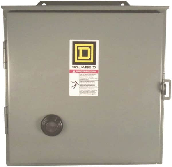 Square D - 110 Coil VAC at 50 Hz, 120 Coil VAC at 60 Hz, 18 Amp, Reversible Enclosed Enclosure NEMA Motor Starter - 3 Phase hp: 3 at 200 VAC, 3 at 230 VAC, 5 at 460 VAC, 5 at 575 VAC, 12 Enclosure Rating - Americas Tooling