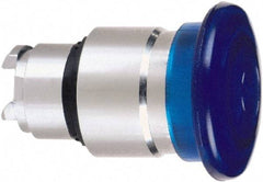 Schneider Electric - 22mm Mount Hole, Extended Mushroom Head, Pushbutton Switch Only - Round, Blue Pushbutton, Nonilluminated, Momentary (MO) - Americas Tooling