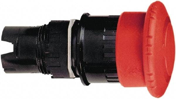 Schneider Electric - 16mm Mount Hole, Extended Mushroom Head, Pushbutton Switch Only - Round, Red Pushbutton, Maintained (MA), Momentary (MO), Vibration Resistant - Americas Tooling