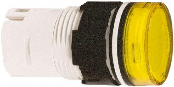 Schneider Electric - Yellow Lens LED Pilot Light - Round Lens, Shock Resistant, Vibration Resistant - Americas Tooling