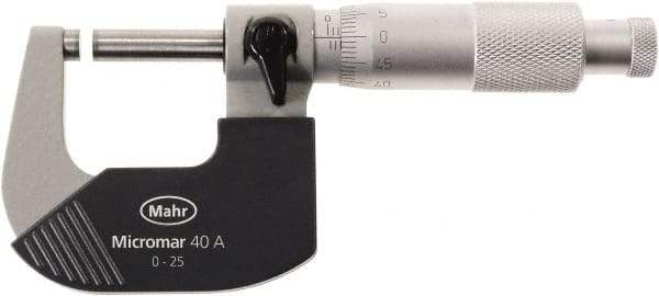 Mahr - 175 to 200mm Range, 0.01mm Graduation, Mechanical Outside Micrometer - Ratchet Stop Thimble - Americas Tooling