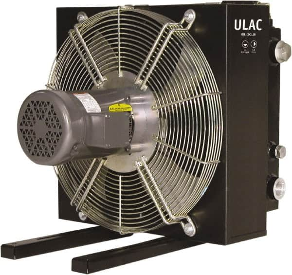 Parker - 1" SAE O-Ring Boss, 1 Fan Mount, Liquid-To-Air Aluminum Brazed Process Equipment Heat Exchanger - Oil Cooler, Ethylene Glycol/Water Mixture Cooler, 24" High x 22.8" Wide x 22.2" Deep, 1,560 BTU/Hr, 250°F Max - Americas Tooling