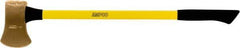 Ampco - 8 Lb Head Single Bit Axe - 36" OAL, 5" Long Blade, 36" Long Handle, Fiberglass Cushion Grip Handle, 8" Long Head - Americas Tooling