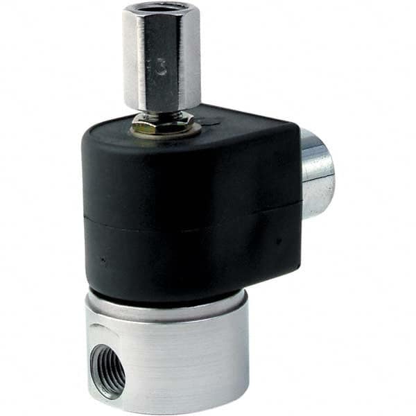 Parker - 120/60 - 110/50 VAC 1/4" NPT Port Stainless Steel Three-Way Direct Acting Solenoid Valve - Americas Tooling