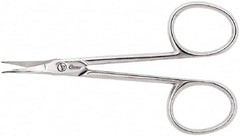 Clauss - 1" LOC, 3-11/16" OAL Chrome Plated Curved Scissors - Steel Handle, For Paper, Fabric - Americas Tooling