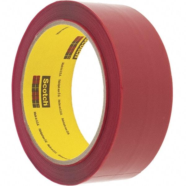 3M - 36mm x 50m Red Rubber Adhesive Sealing Tape - Polypropylene Film Backing, 2.5 mil Thick - Americas Tooling