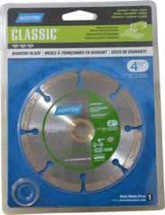 Norton - 4-1/2" Diam, 5/8 & 7/8" Arbor Hole Diam, Wet & Dry Cut Saw Blade - Diamond-Tipped, Standard Round Arbor - Americas Tooling