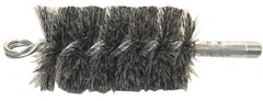 Schaefer Brush - 4-1/2" Brush Length, 1-1/2" Diam, Fiber Single Stem, Single Spiral Tube Brush - 8" Long, Tampico Fibre, 1/4" NPSM Male Connection - Americas Tooling