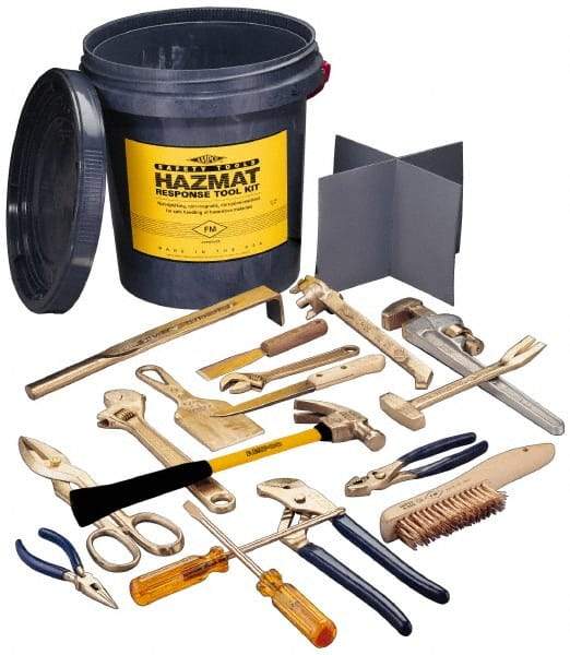 Ampco - 17 Piece Hazmat Response Tool Kit - Comes in Tool Bucket - Americas Tooling