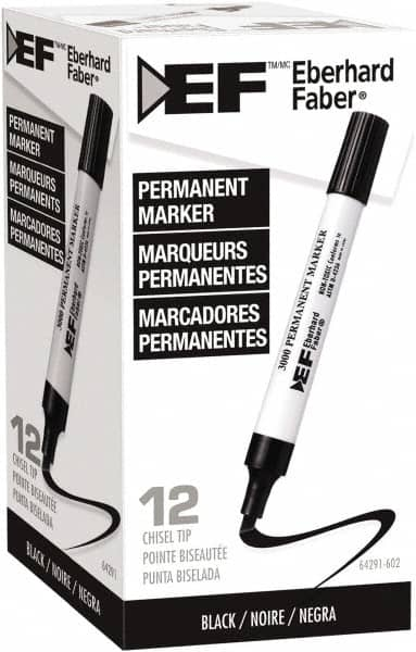 Eberhard Faber - Black Permanent Marker - Chisel Felt Tip, AP Nontoxic Ink - Americas Tooling