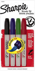 Sharpie - Black, Blue, Green, Red Permanent Marker - Brush Tip, AP Nontoxic Ink - Americas Tooling