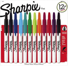 Sharpie - Assorted Colors, Permanent Marker - Retractable Fine Tip, AP Nontoxic Ink - Americas Tooling