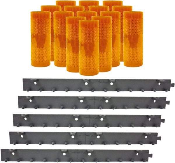 Aleco - 10' Door Width x 10' Door Height PVC AmberTech Anti-Insect Strip Door Kit - Amber - Americas Tooling