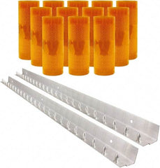 Aleco - 8' Door Width x 10' Door Height PVC AmberTech Anti-Insect Strip Door Kit - Amber - Americas Tooling