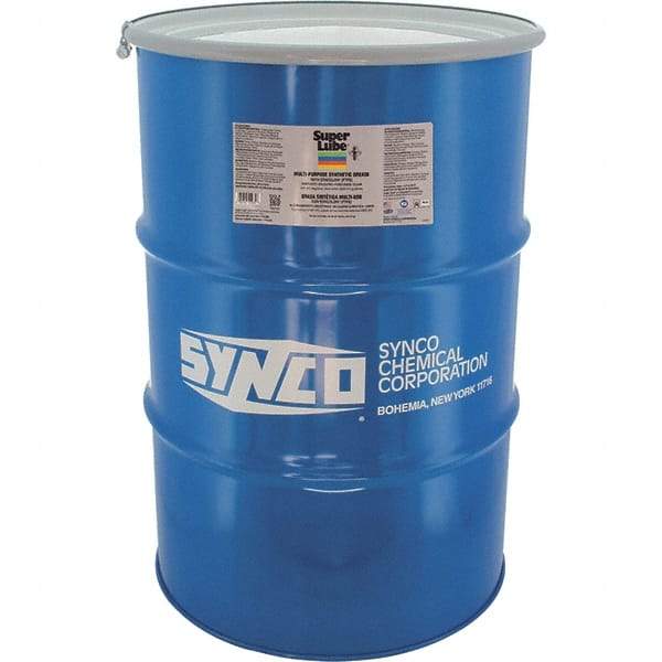 Synco Chemical - 400 Lb Drum Synthetic Lubricant w/PTFE General Purpose Grease - Translucent White, Food Grade, 450°F Max Temp, NLGIG 000, - Americas Tooling