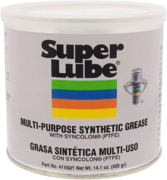 Synco Chemical - 14.1 oz Canister Synthetic Lubricant w/PTFE General Purpose Grease - Translucent White, Food Grade, 450°F Max Temp, NLGIG 1, - Americas Tooling