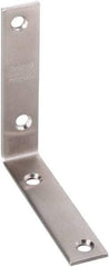 National Mfg. - 4" Long x 7/8" Wide, Stainless Steel, Corner Brace - Stainless Steel Coated - Americas Tooling