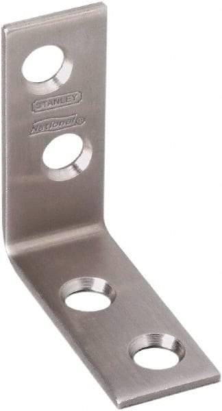 National Mfg. - 1-1/2" Long x 5/8" Wide, Stainless Steel, Corner Brace - Stainless Steel Coated - Americas Tooling